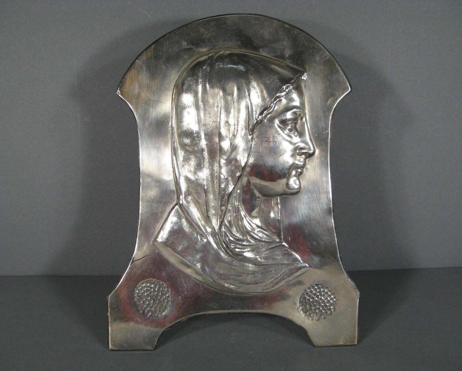 Mid-20th Century Patinated Metal Bas-Relief of the Virgin Mary -1Y60 4