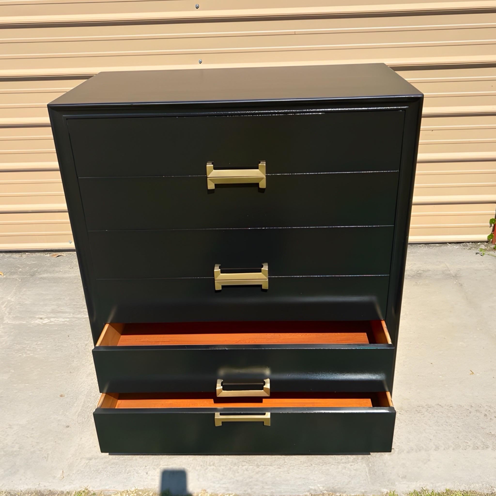 Brass Mid 20th-Century Paul Frankl Style Chest of Drawers For Sale