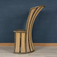 Mid-20th Century "Peacock" High Chair in Bamboo and Rattan