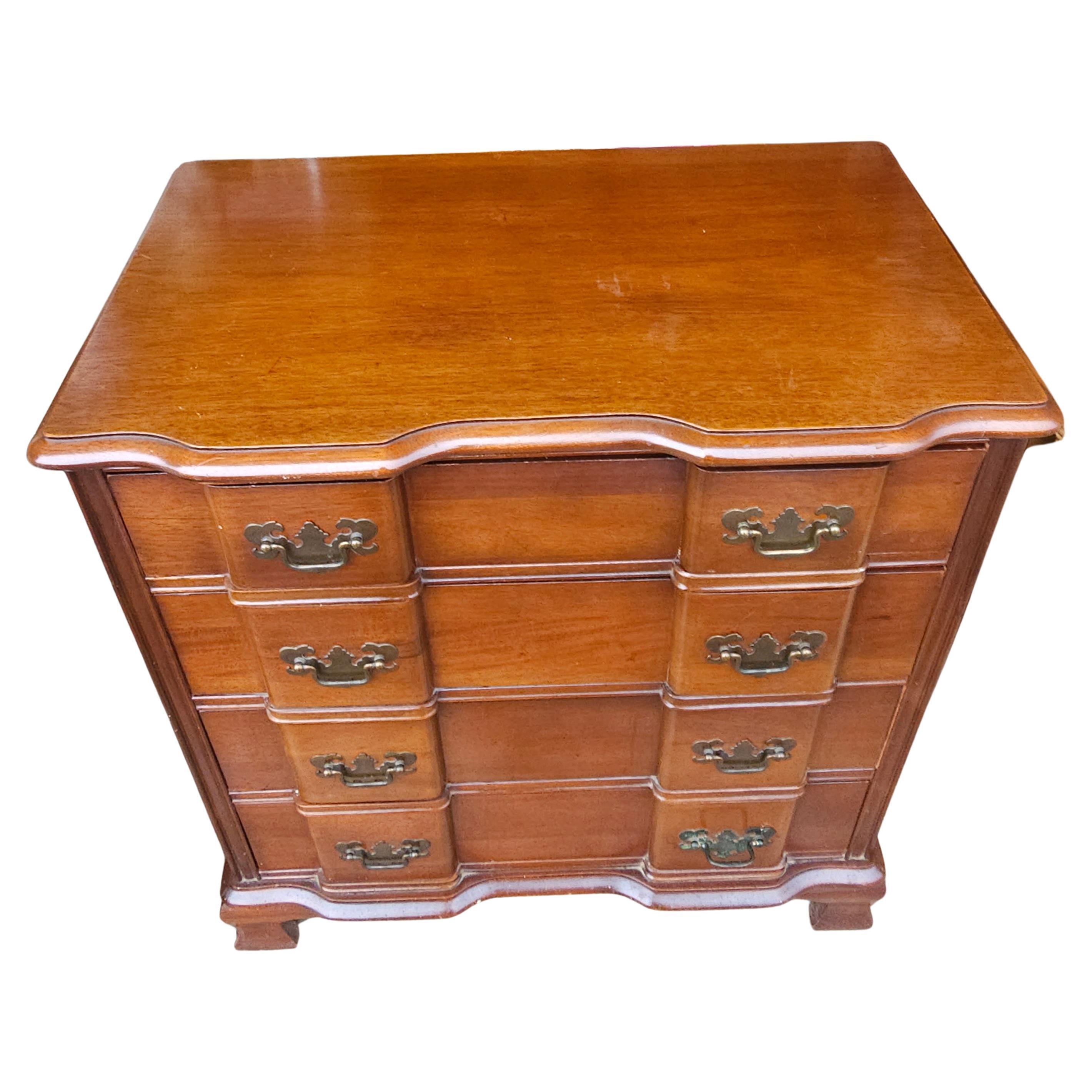 Other Mid 20th Century Permacraft Chippendale Block Front Mahogany Chest of Drawers For Sale