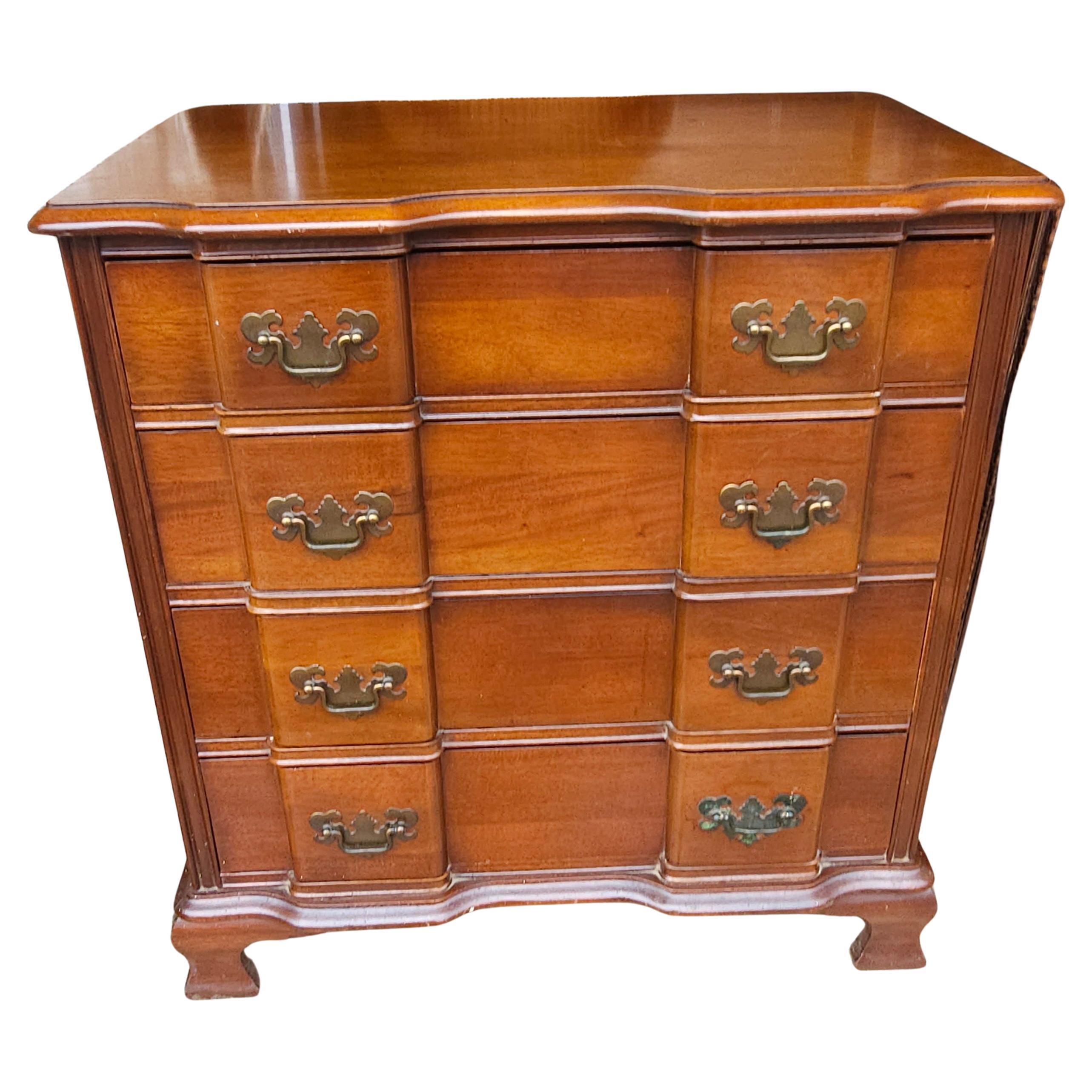 Mid 20th Century Permacraft Chippendale Block Front Mahogany Chest of Drawers For Sale 2