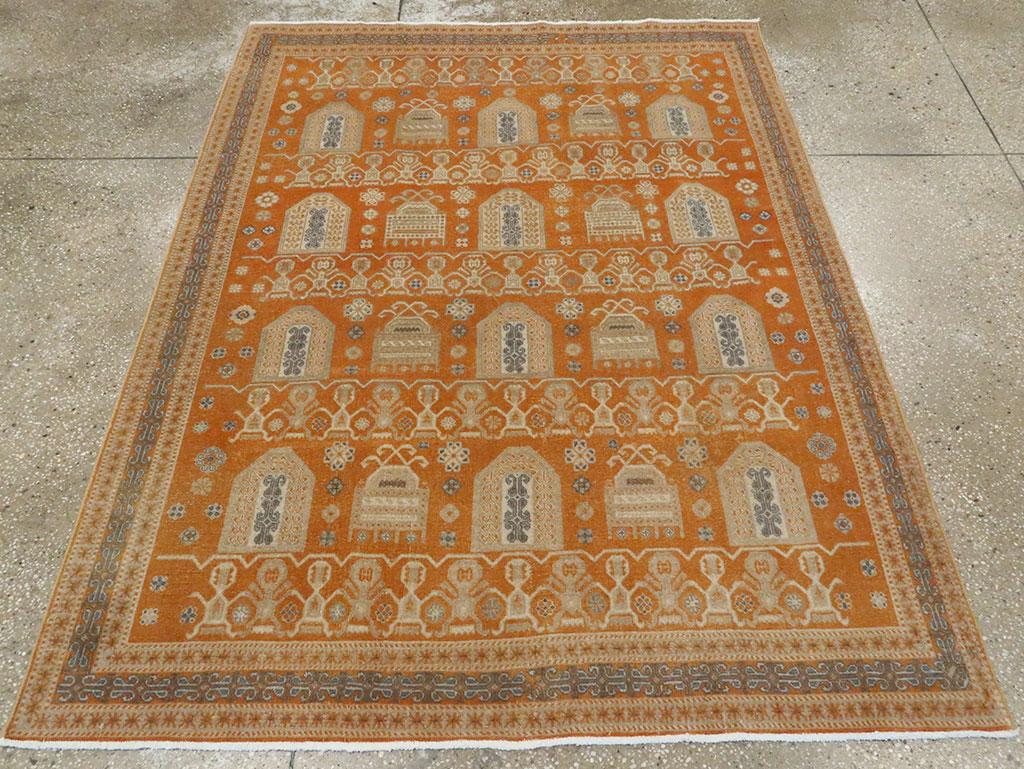 A vintage Persian Afshar accent rug handmade during the Mid-20th century.

Measures: 4' 7