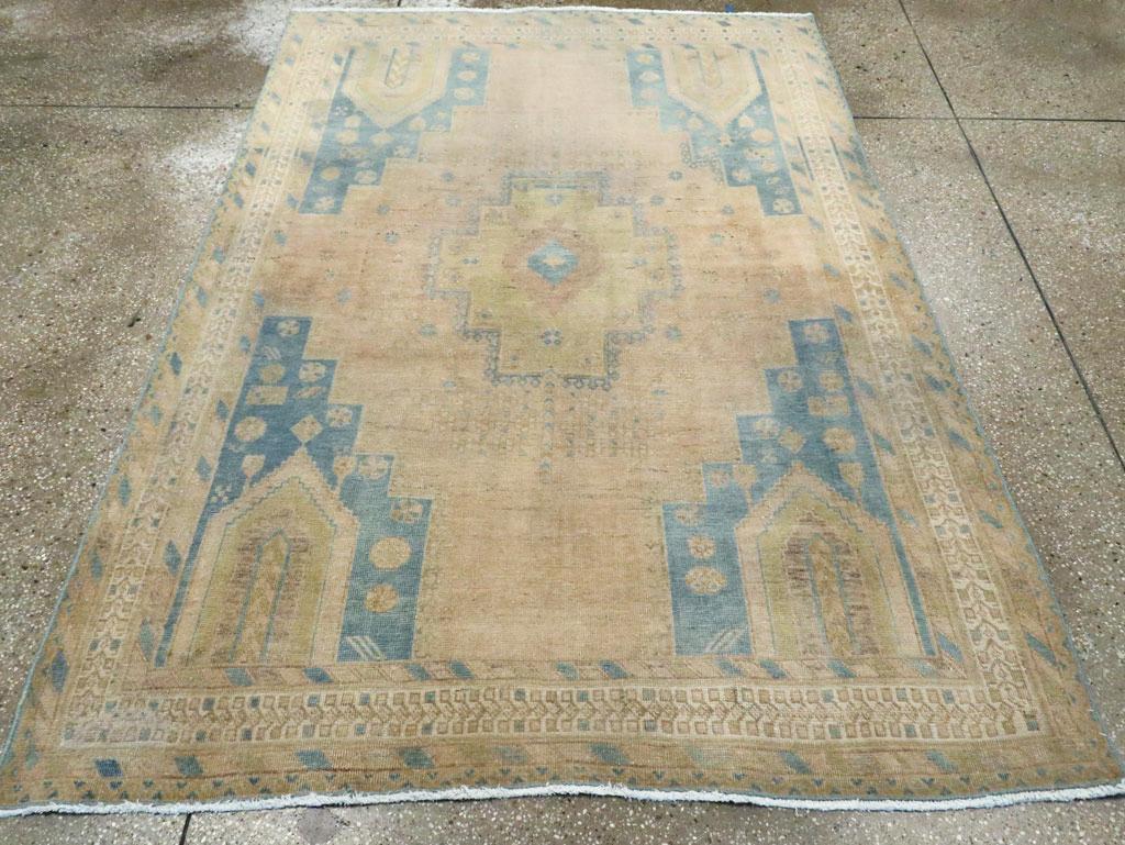 A vintage Persian Afshar accent rug handmade during the Mid-20th century.

Measures: 4' 10