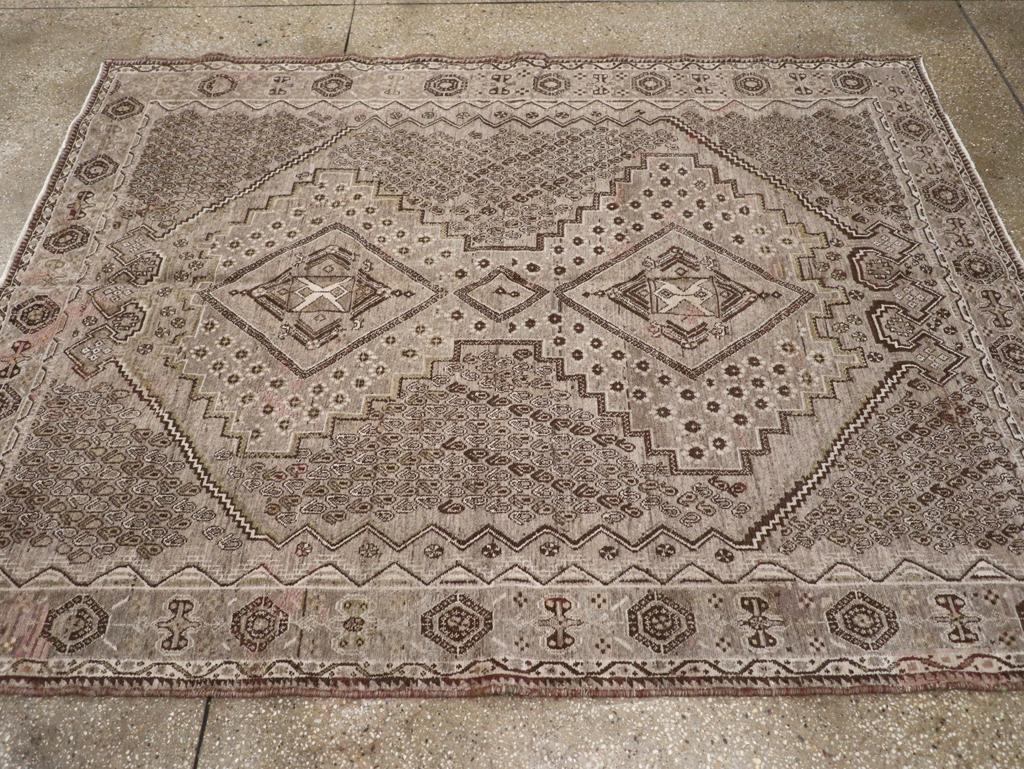 Hand-Knotted Mid-20th Century Persian Afshar Accent Rug For Sale