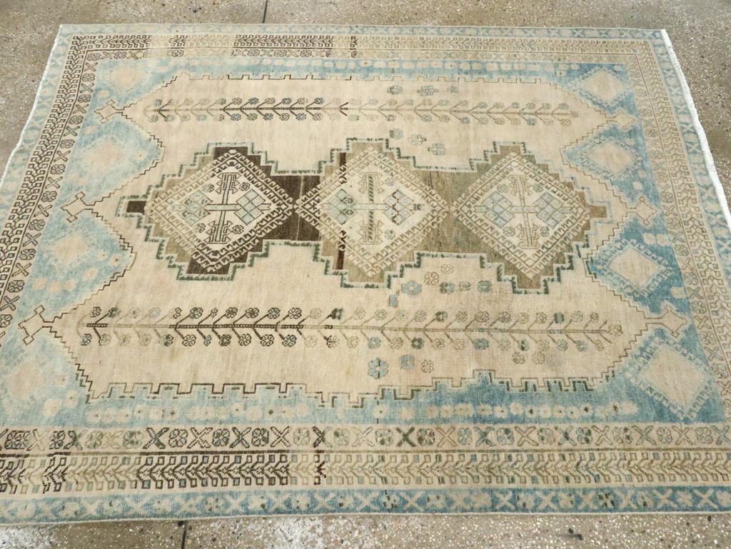 Hand-Knotted Mid-20th Century Persian Afshar Accent Rug For Sale