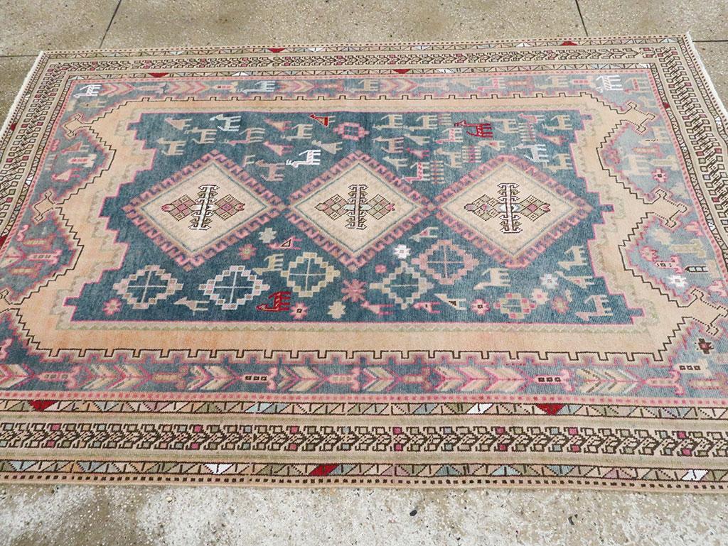 Persiano Mid-20th Century Persian Afshar Accent Rug in vendita