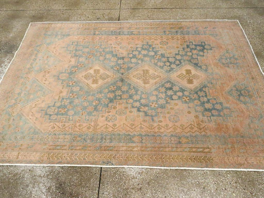 Hand-Knotted Mid-20th Century Persian Afshar Accent Rug For Sale
