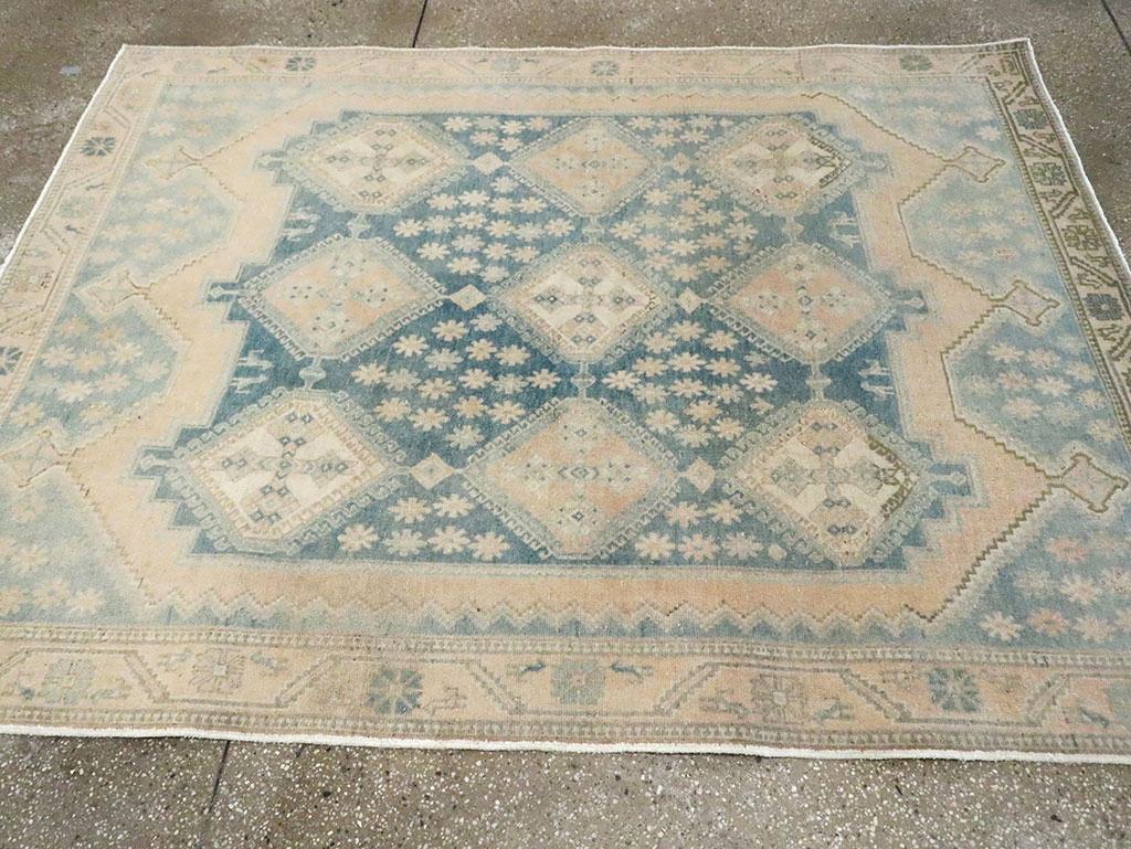 Hand-Knotted Mid-20th Century Persian Afshar Accent Rug For Sale