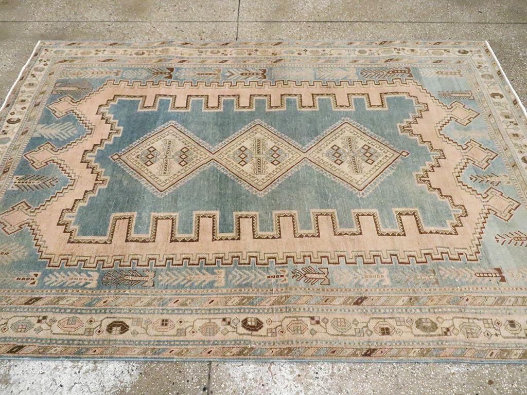 Hand-Knotted Mid-20th Century Persian Afshar Accent Rug For Sale