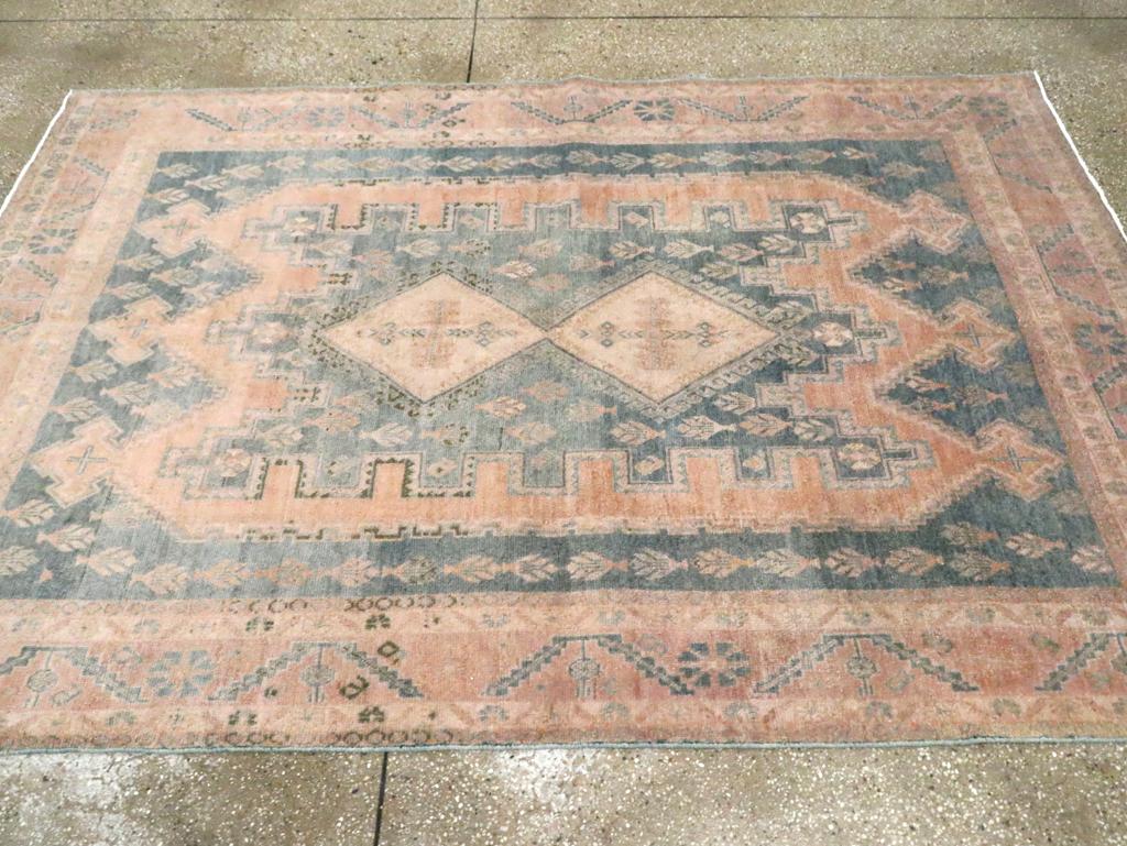 Hand-Knotted Mid-20th Century Persian Afshar Accent Rug For Sale