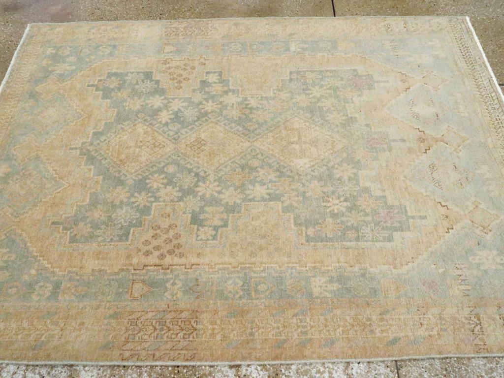 Mid-20th Century Persian Afshar Accent Rug In Excellent Condition For Sale In New York, NY