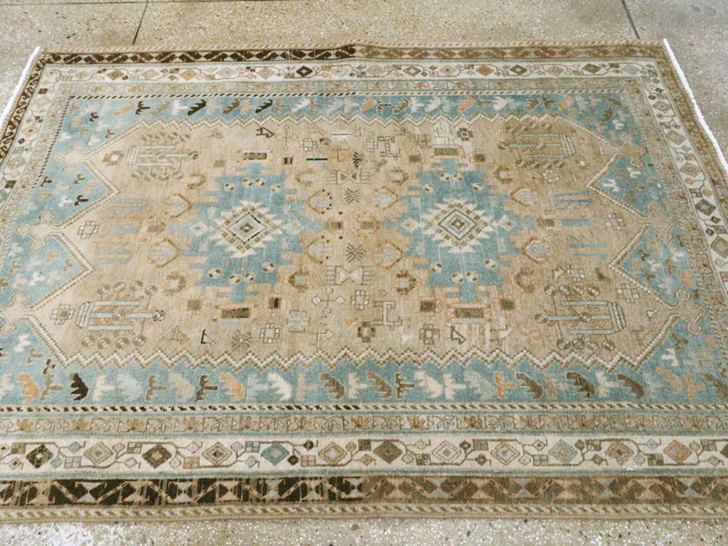 Mid-20th Century Persian Afshar Accent Rug In Excellent Condition For Sale In New York, NY