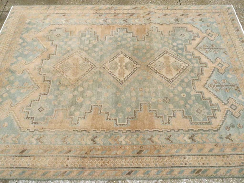 Mid-20th Century Persian Afshar Accent Rug In Excellent Condition For Sale In New York, NY