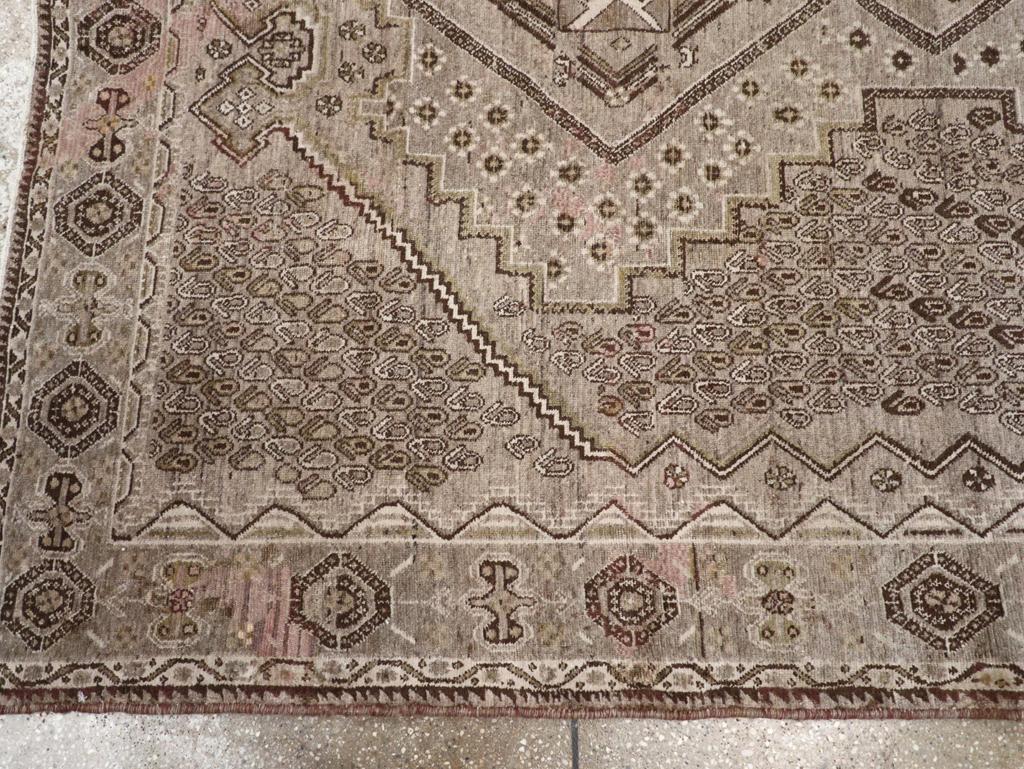 Mid-20th Century Persian Afshar Accent Rug In Excellent Condition For Sale In New York, NY