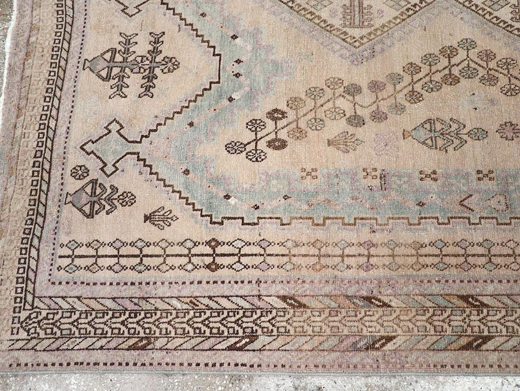 Mid-20th Century Persian Afshar Accent Rug In Excellent Condition For Sale In New York, NY