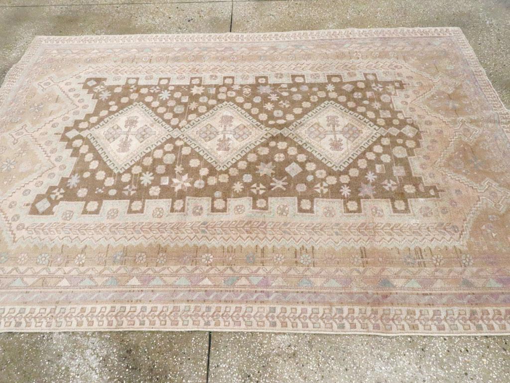 Mid-20th Century Persian Afshar Accent Rug In Excellent Condition For Sale In New York, NY