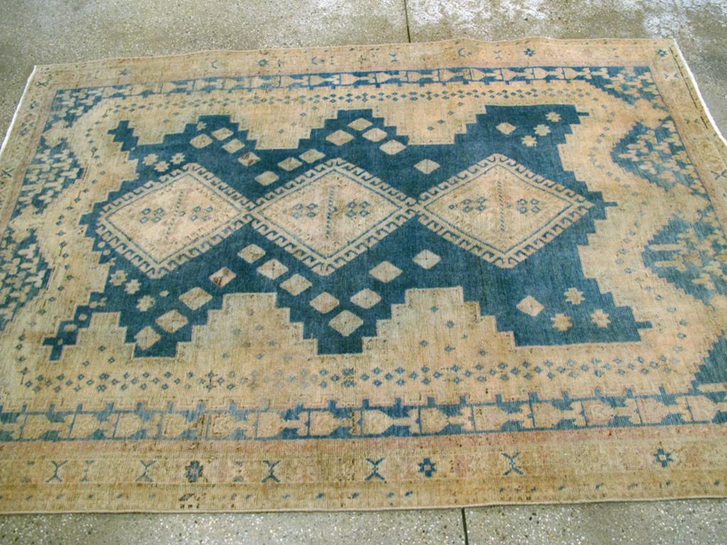 Wool Mid-20th Century Persian Afshar Accent Rug For Sale