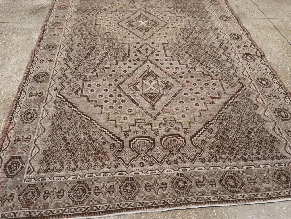Wool Mid-20th Century Persian Afshar Accent Rug For Sale