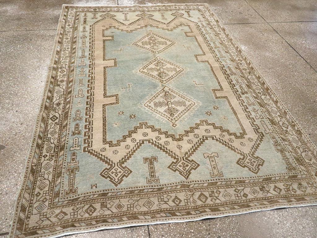 Mid-20th Century Persian Afshar Accent Rug In condizioni ottime in vendita a New York, NY