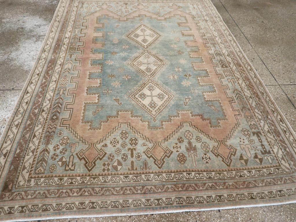 Mid-20th Century Persian Afshar Accent Rug In condizioni ottime in vendita a New York, NY