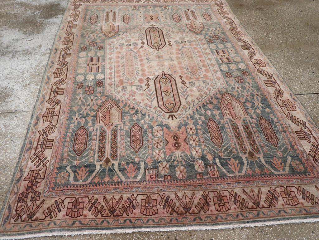 Mid-20th Century Persian Afshar Accent Rug In condizioni ottime in vendita a New York, NY