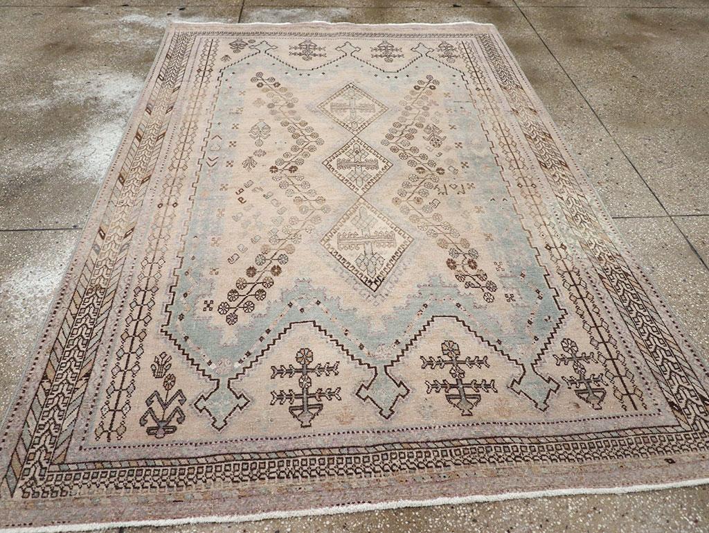 Wool Mid-20th Century Persian Afshar Accent Rug For Sale