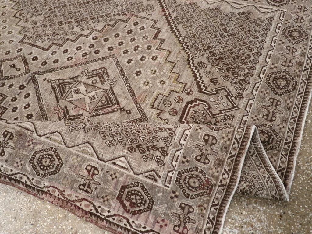 Mid-20th Century Persian Afshar Accent Rug For Sale 1