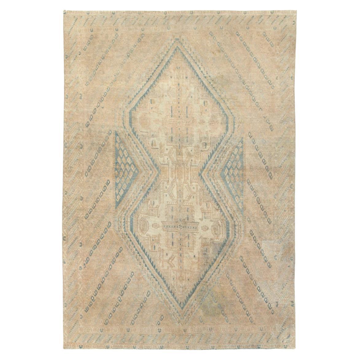Alfombra de acento persa Afshar de mediados del siglo XX