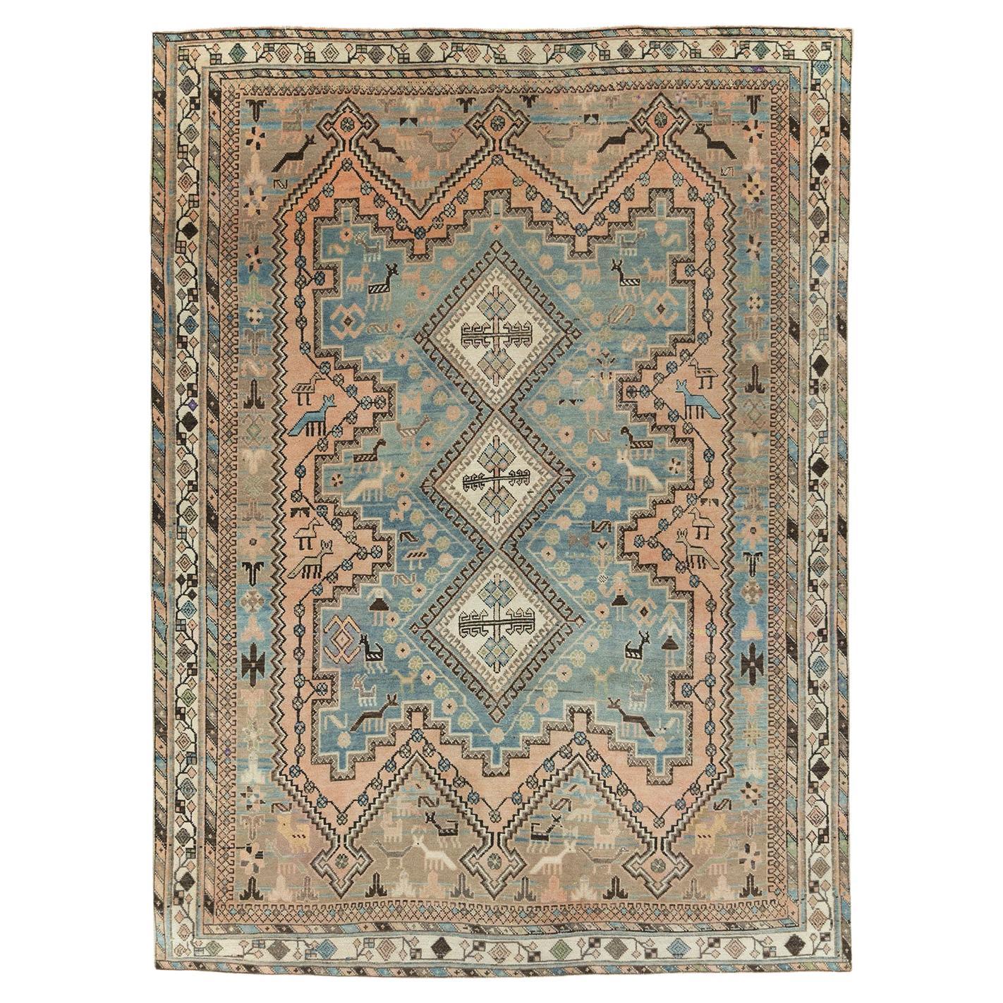 Mid-20th Century Persian Afshar Accent Rug