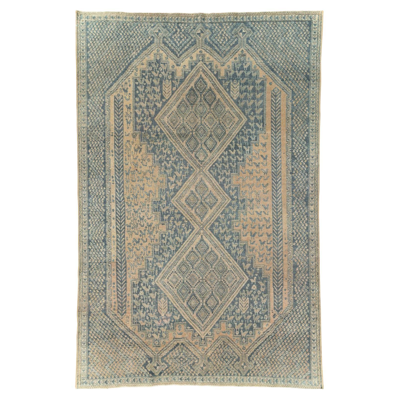 Alfombra de acento tribal persa Afshar de mediados del siglo XX en venta