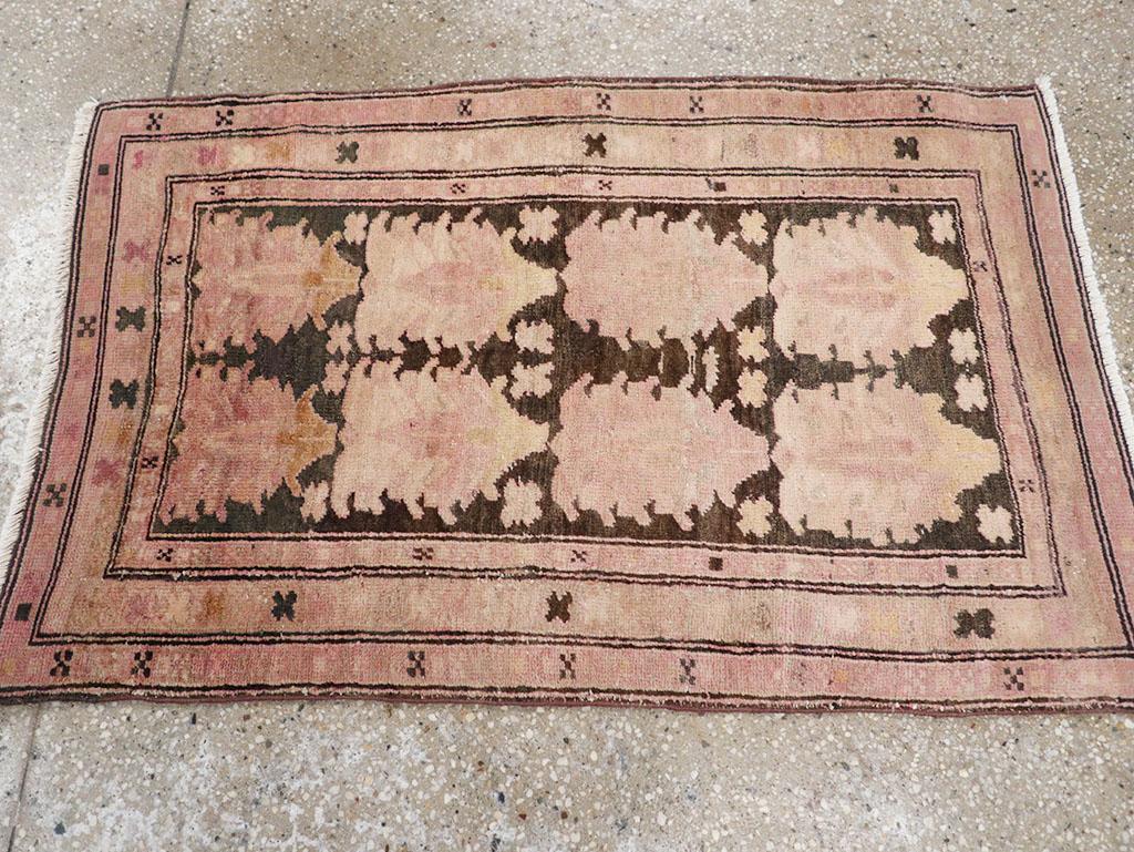 Hand-Knotted Mid-20th Century Persian Ardebil Throw Rug For Sale