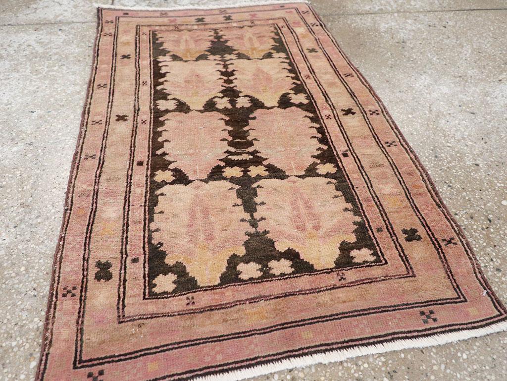 Wool Mid-20th Century Persian Ardebil Throw Rug For Sale