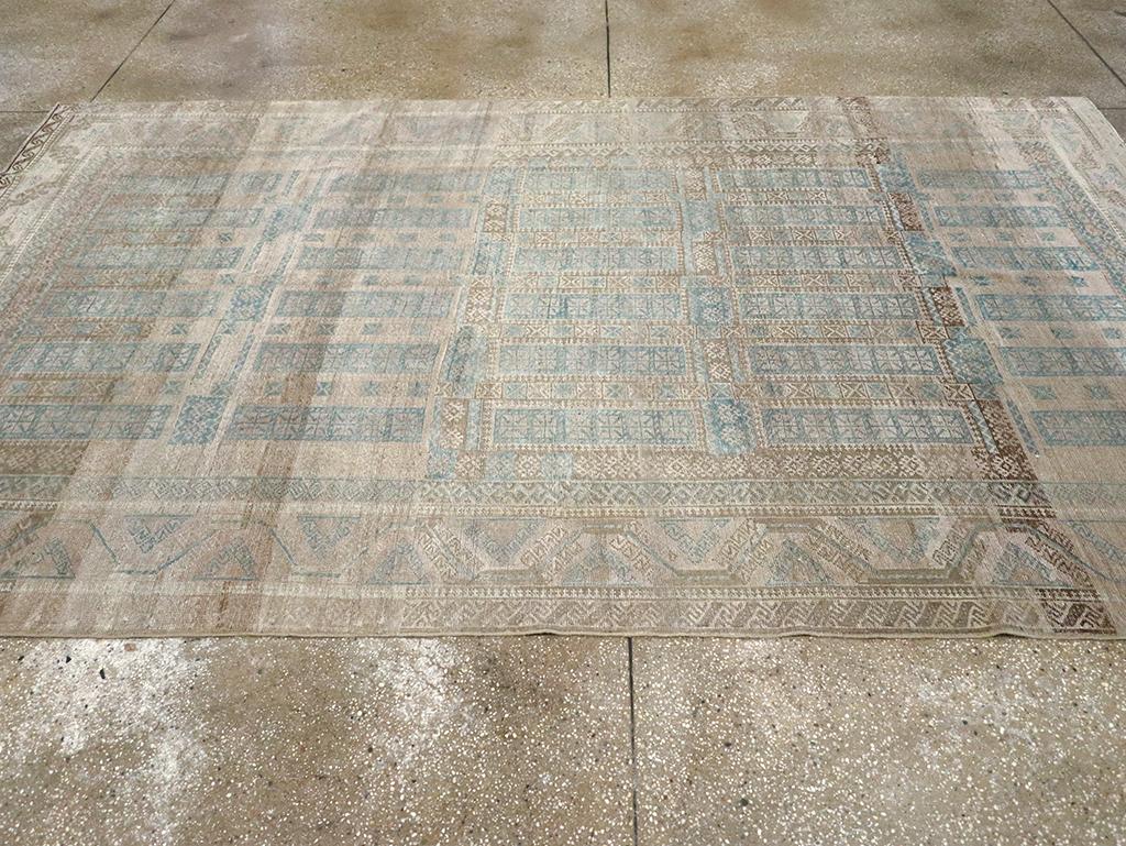 Hand-Knotted Mid-20th Century Persian Baluch Accent Carpet For Sale