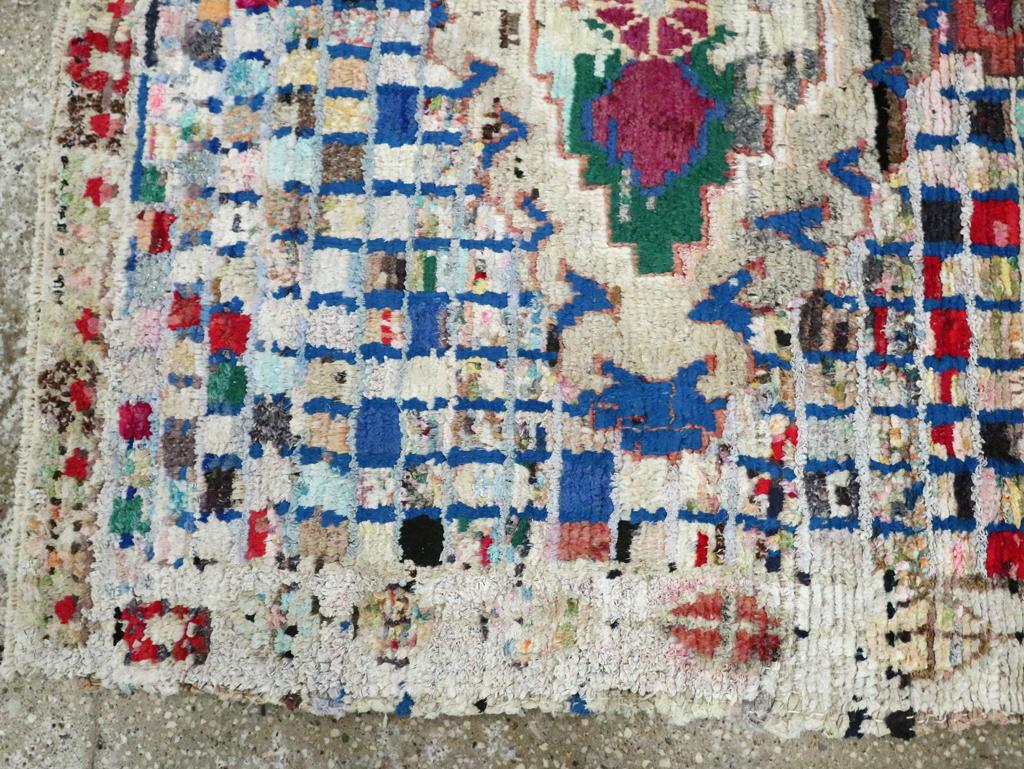 Tappeto da lancio in cotone persiano Hamadan della metà del XX secolo In condizioni ottime in vendita a New York, NY