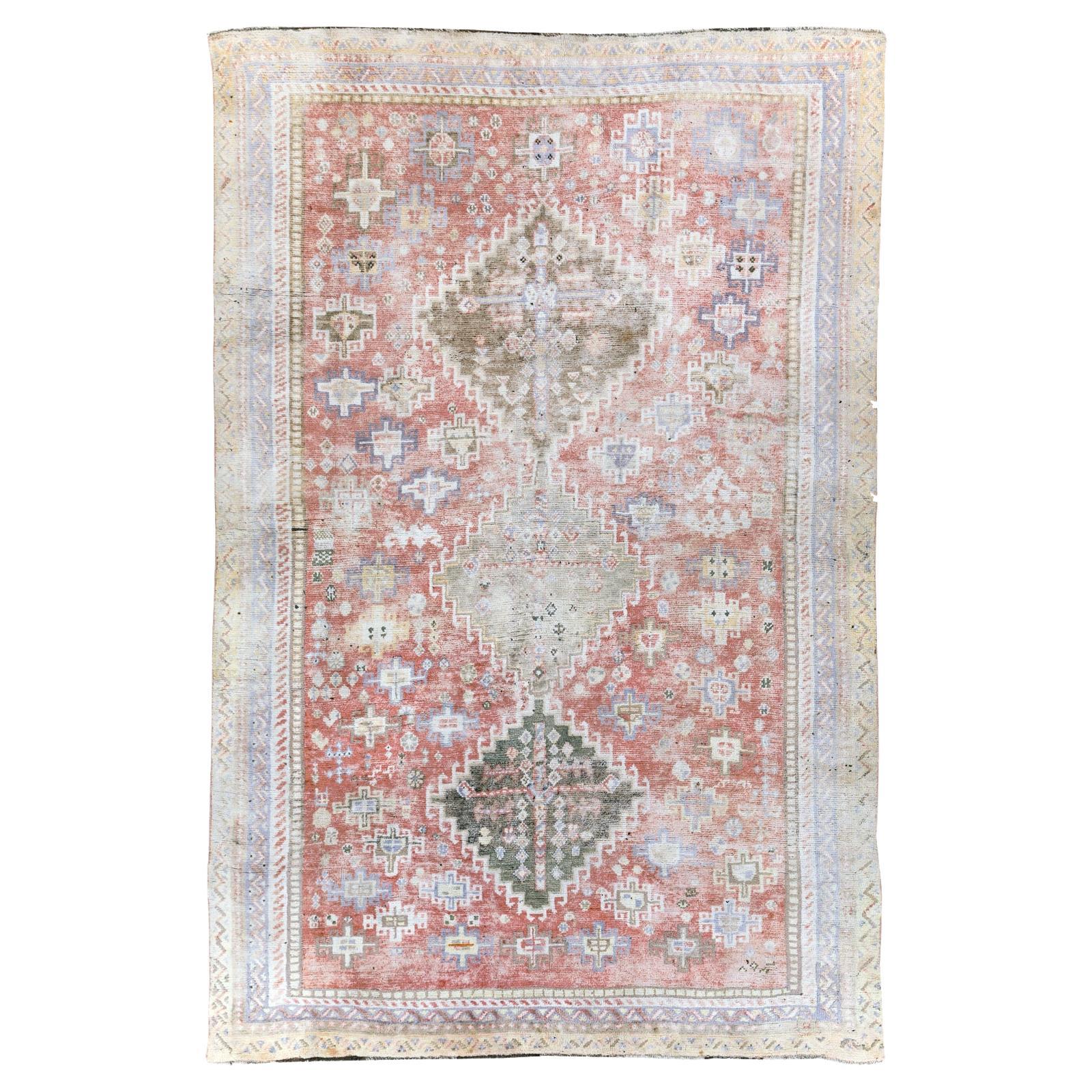 Mid-20th Century Persian Cotton Shiraz Accent Rug