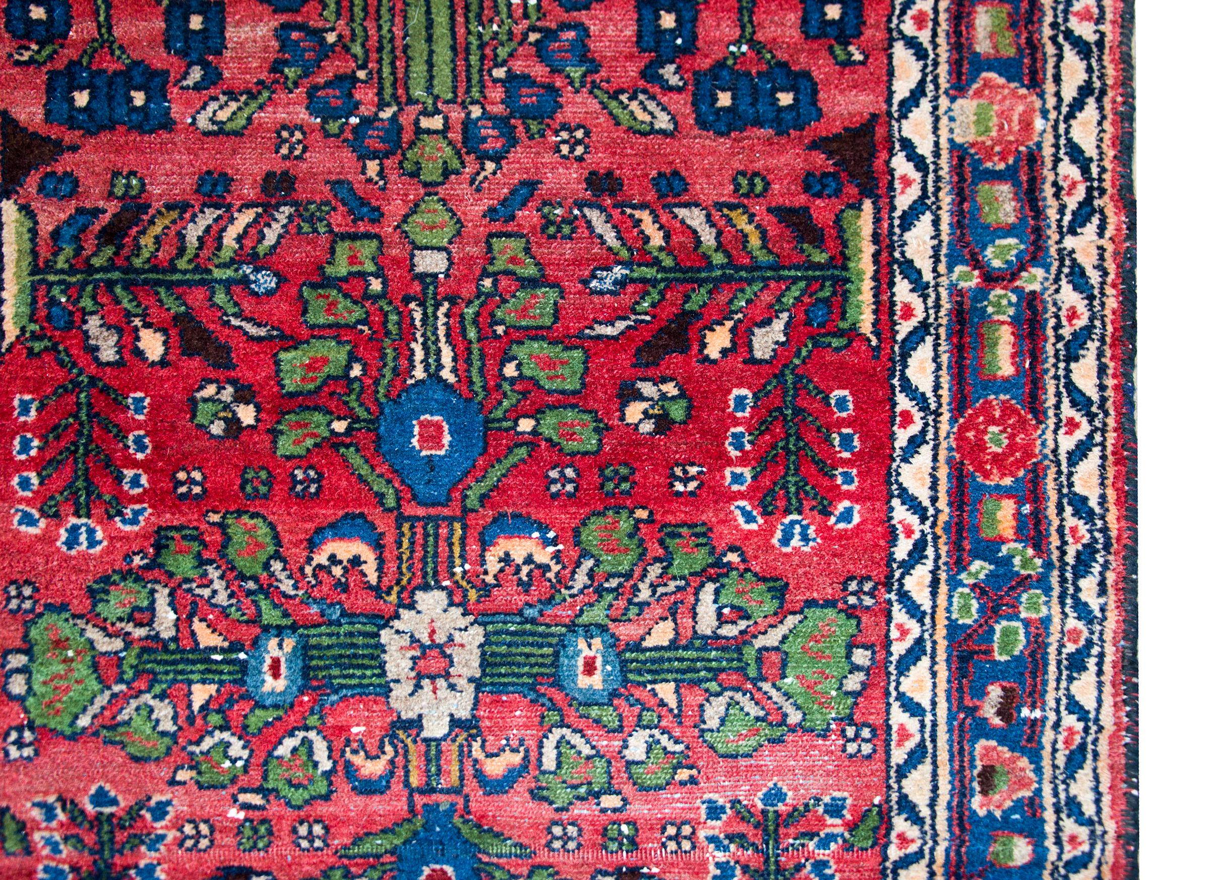 Hand-Knotted Mid-20th Century Persian Dargazin Runner For Sale