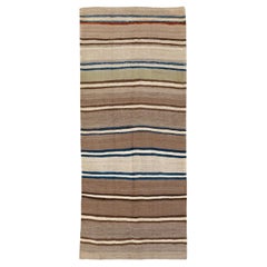 Alfombra Persa Kilim de Tejido Plano de mediados del siglo XX