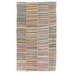 Alfombra Persa Kilim de Tejido Plano de mediados del siglo XX