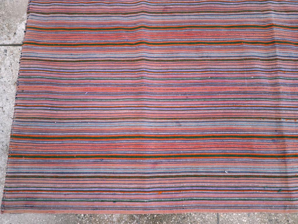 Wool Mid-20th Century Persian Flatweave Kilim Accent Rug For Sale