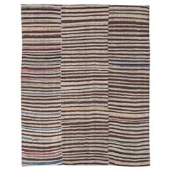Tapis persan Kilim à tissage plat du milieu du 20e siècle