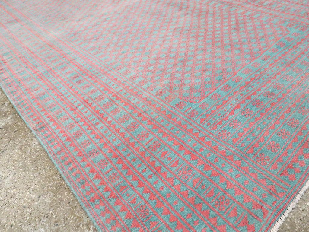 Mitte des 20. Jahrhunderts Persisch Flachgewebe Kilim Reversible Akzent Teppich (Handgewebt) im Angebot