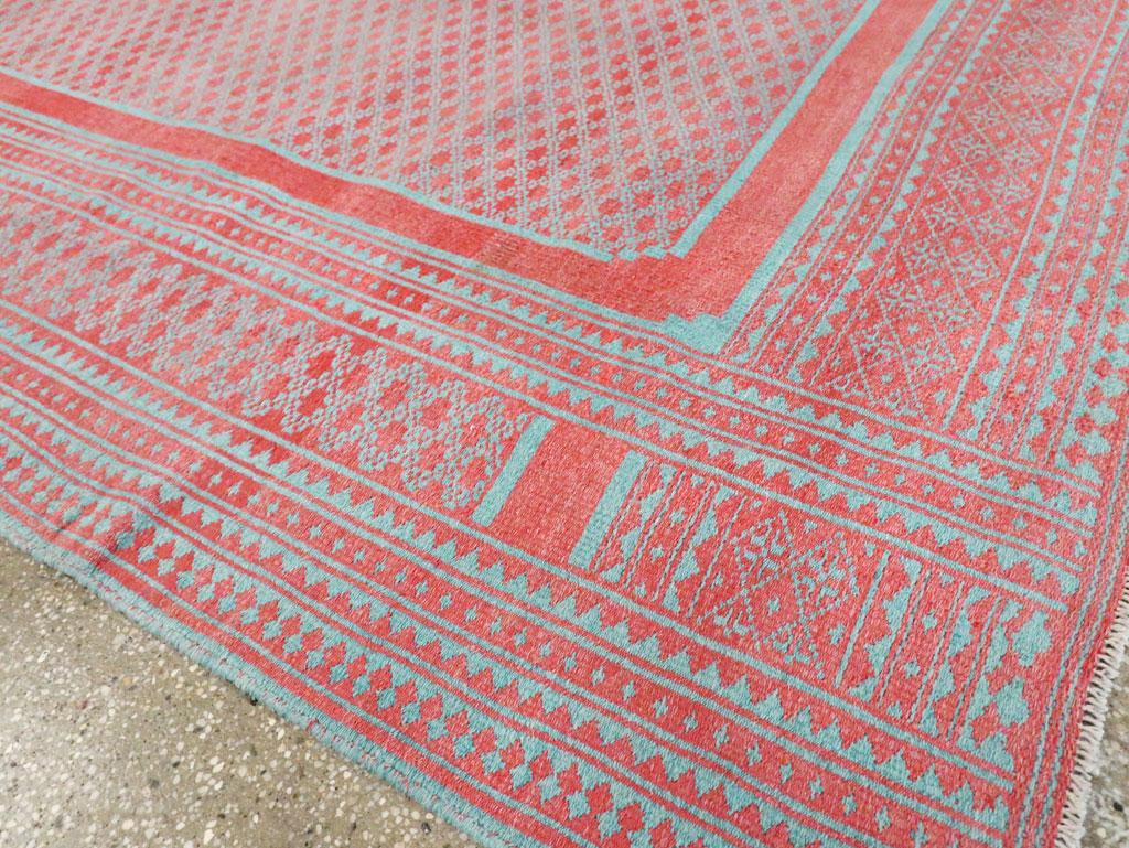 Mitte des 20. Jahrhunderts Persisch Flachgewebe Kilim Reversible Akzent Teppich im Angebot 1