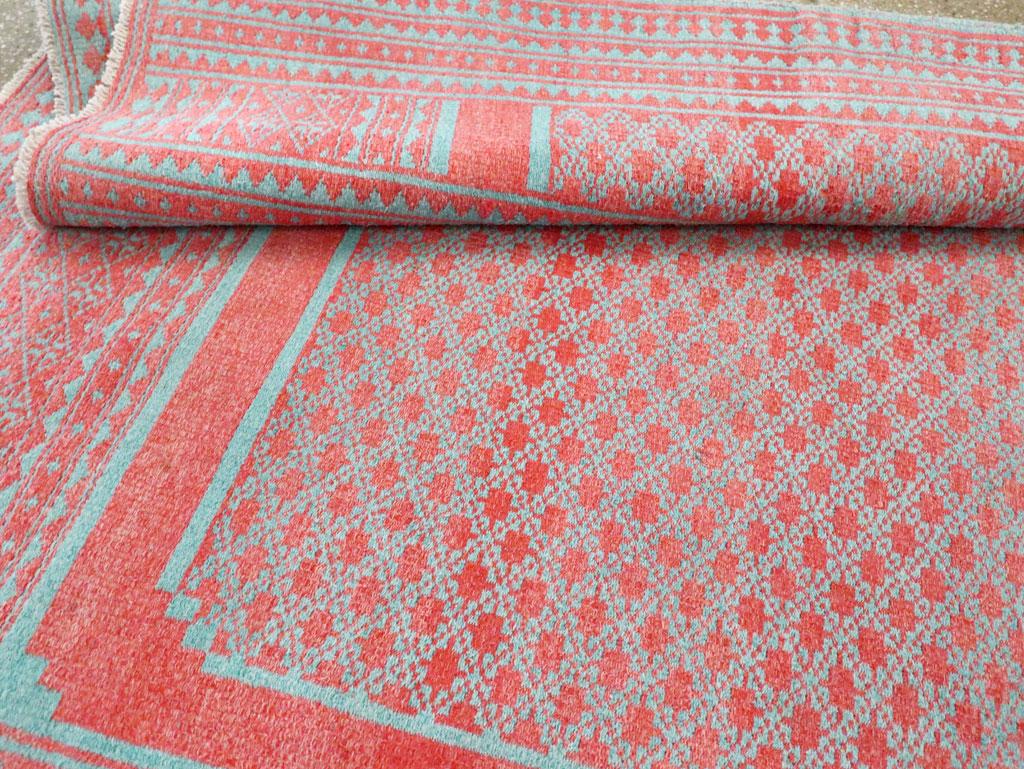 Mitte des 20. Jahrhunderts Persisch Flachgewebe Kilim Reversible Akzent Teppich im Angebot 2