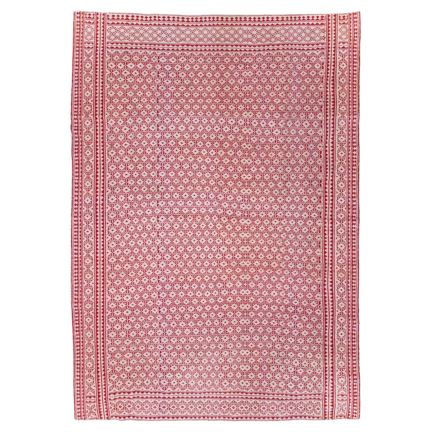 Alfombra persa de tejido plano kilim de mediados del siglo XX, tamaño habitación