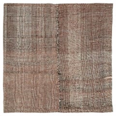 Alfombra de acento cuadrada Kilim persa de tejido plano de mediados del siglo XX