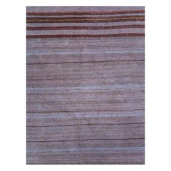 Mid-20th Century Persian Flat-Weave Kilim Square Accent Rug in Periwinkle