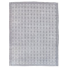 Tapis persan tissé plat du milieu du 20e siècle