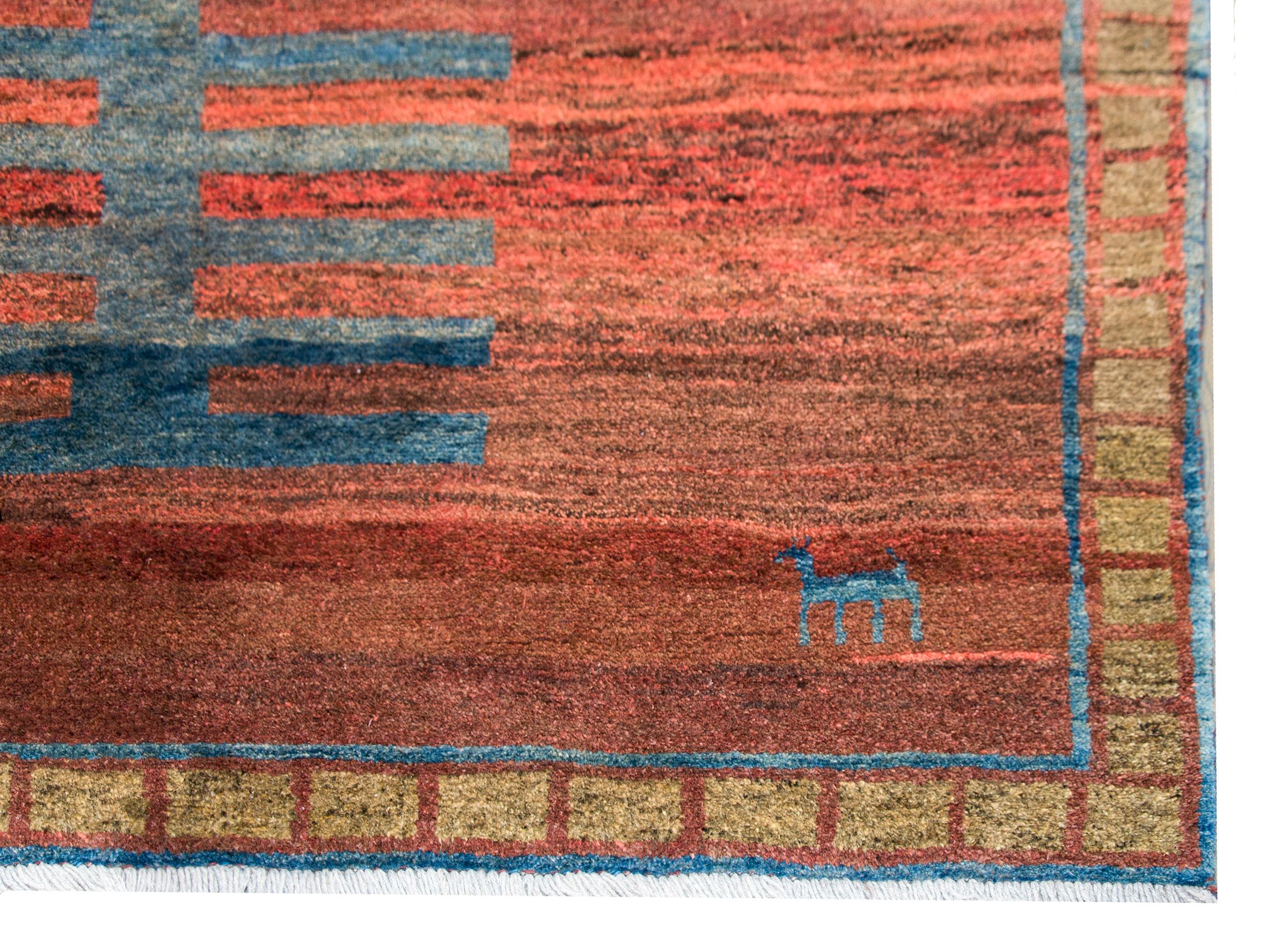Mid-20th Century Persian Gabbeh Rug For Sale 7