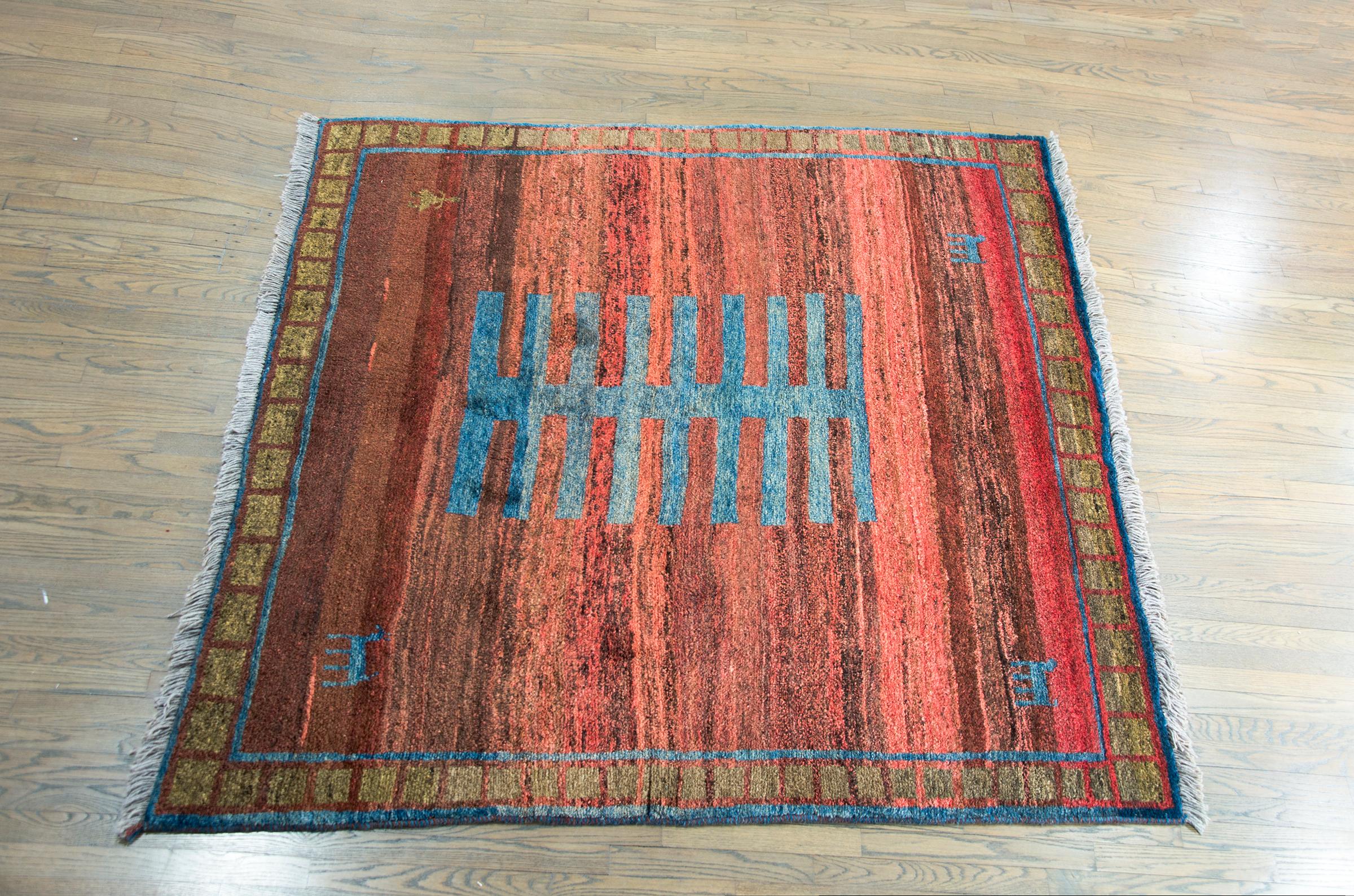 Mid-20th Century Persian Gabbeh Rug For Sale 9