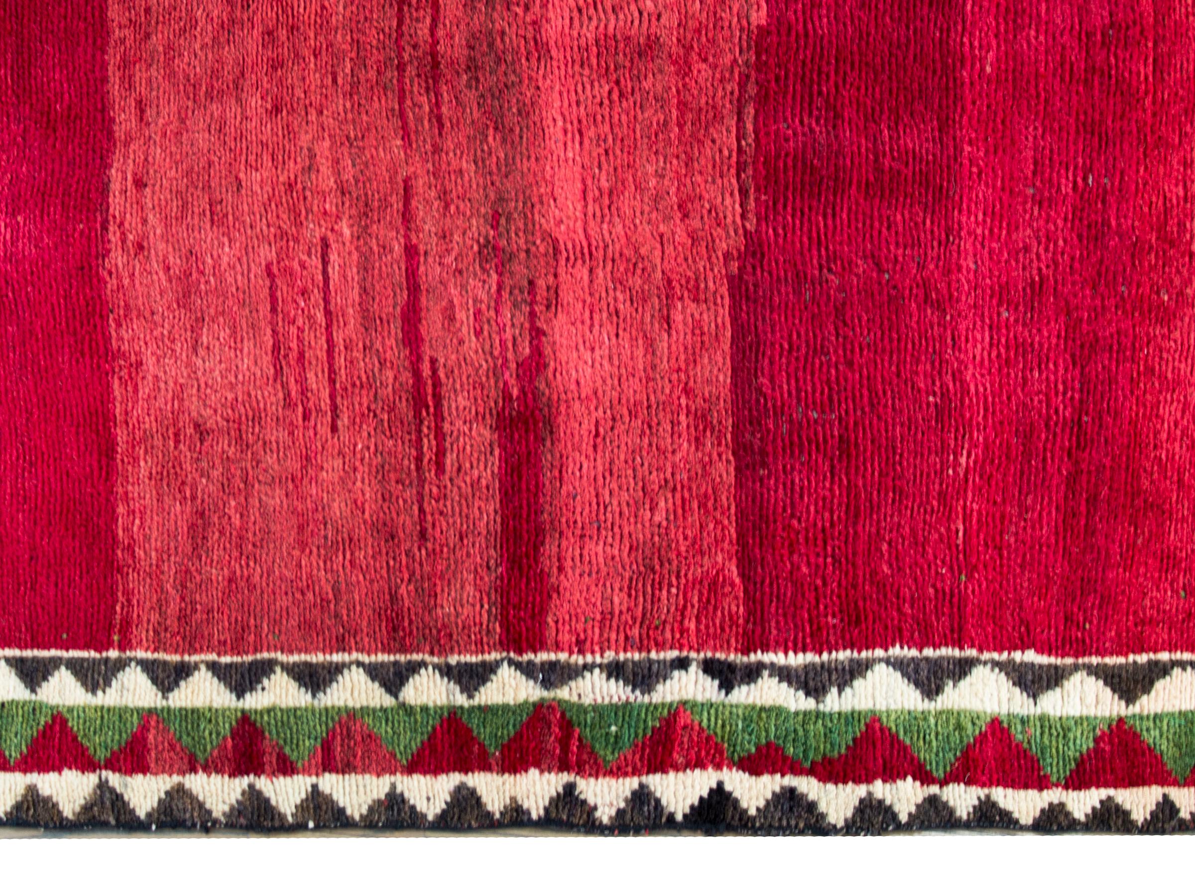 Hand-Knotted Mid-20th Century Persian Gabbeh Rug For Sale